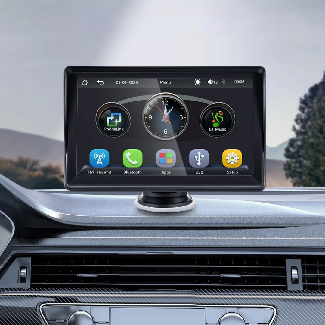CarPlay Connect™ (AuraFlux): Pantalla Multimedia Portátil 7" con Apple CarPlay y Android Auto