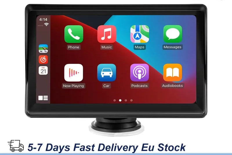 CarPlay Connect™ (AuraFlux): Pantalla Multimedia Portátil 7" con Apple CarPlay y Android Auto
